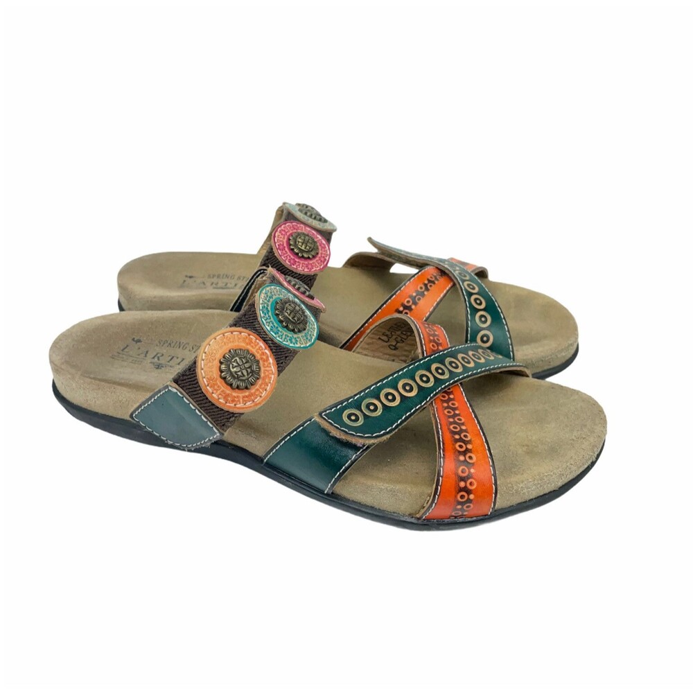 L'Artiste by Spring Step Glendora Multicolor Leather Sandals Womens EU 36 5.5 6